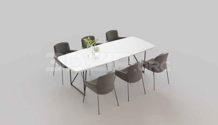 15122. Free 3Ds Max Dining Table And Chair Model Download