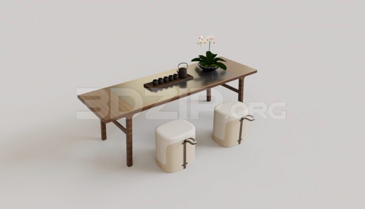 15143. Free 3Ds Max Tea Table And Chair Model Download