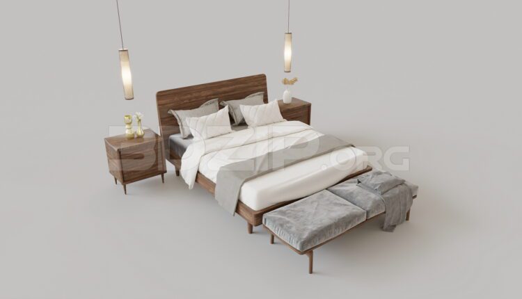 15145. Free 3Ds Max Bed Model Download