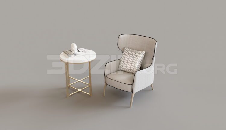15164. Free 3Ds Max Armchair Model Download