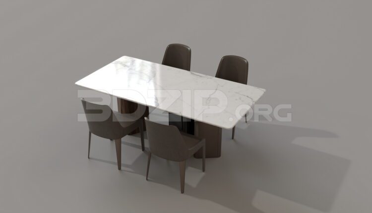 15209. Free 3Ds Max Dining Table And Chair Model Download