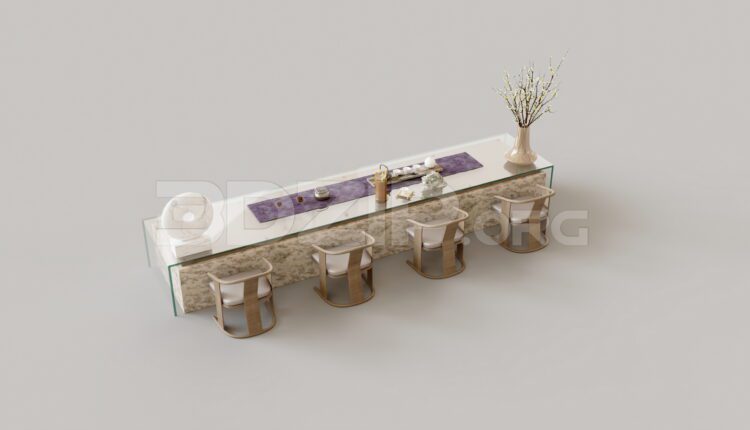 15240. Free 3Ds Max Tea Table And Chair Model Download