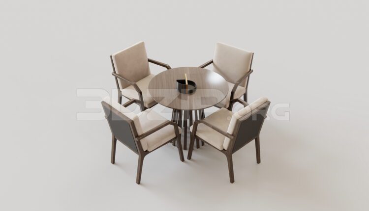 15245. Free 3Ds Max Dining Table And Chair Model Download