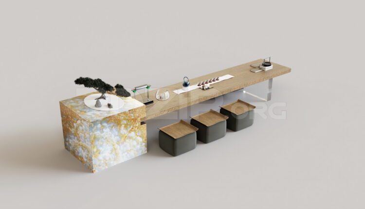 15247. Free 3Ds Max Tea Table And Chair Model Download