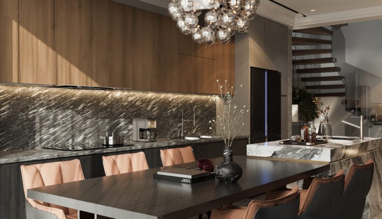 13740. 3ds Max Living Room – Kitchen Interior Model Download By Quoc Tung (2)
