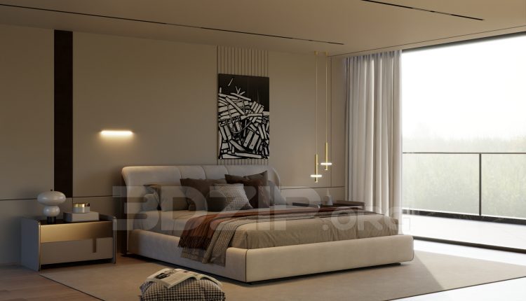 13762. Free 3ds Max Bedroom Interior Model Download (1)