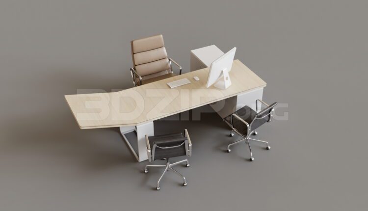 15332. Free 3Ds Max Director’s Desk Model Download