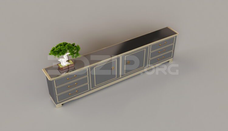 15355. Free 3Ds Max TV Cabinet Model Download