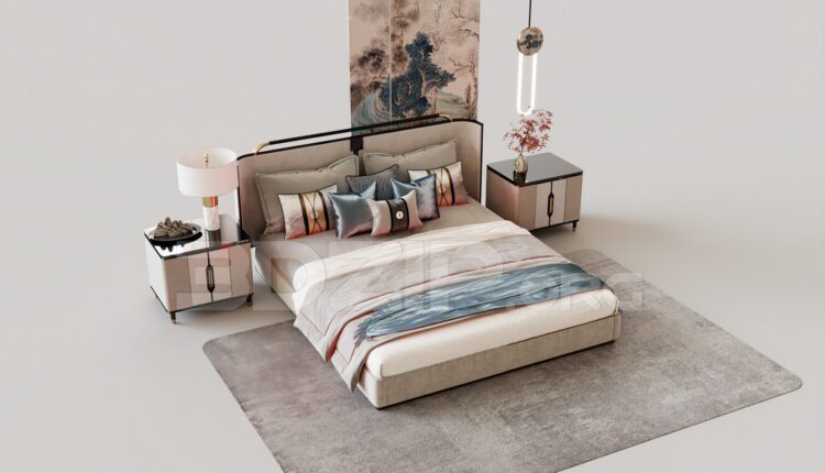 15374. Free 3Ds Max Bed Model Download