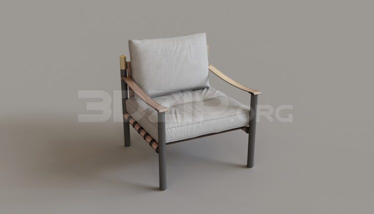15389. Free 3ds Max Armchair Model Download (1)