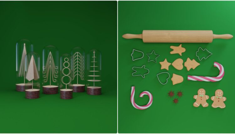 Download Free 3D Christmas Decoration Set Models