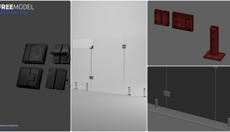 Free 3d Model Fence Glass Pool By Alexandre Meneses (1)