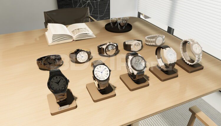 11961. Free 3ds Max Wristwatch Display Table Model Download (2)