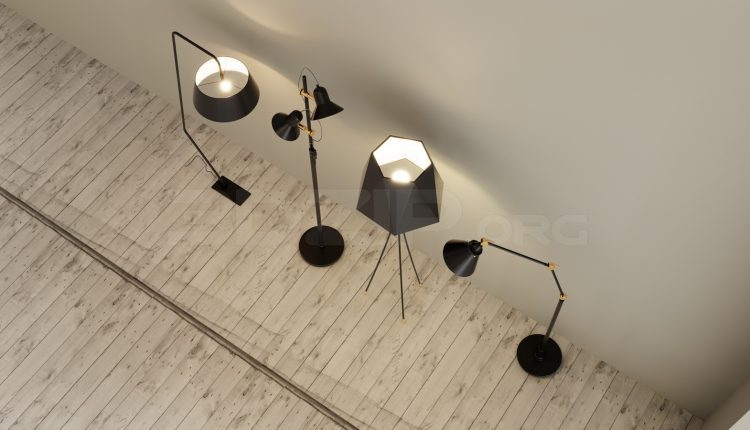 11964. Free 3ds Max Floor Lamp Model Download (2)