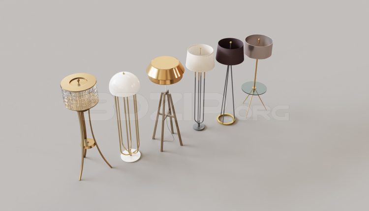 11965. Free 3ds Max Floor Lamp Model Download (1)