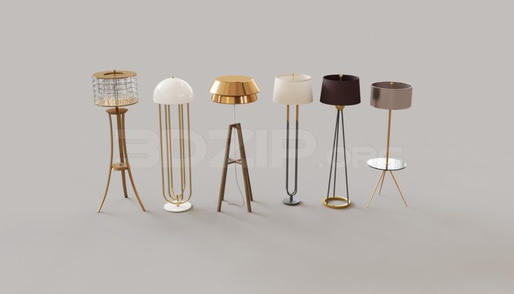 11965. Free 3ds Max Floor Lamp Model Download (2)