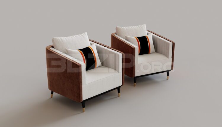 15417. Free 3ds Max Armchair Model Download (1)