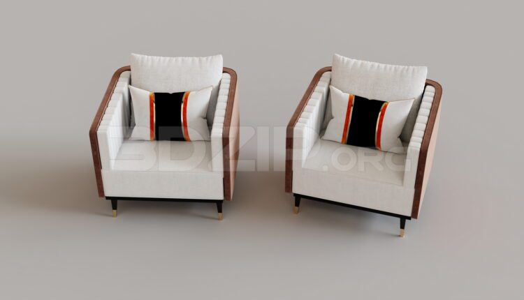 15417. Free 3ds Max Armchair Model Download (2)