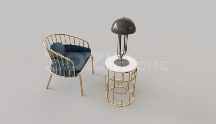 15428. Free 3ds Max Armchair Model Download (1)