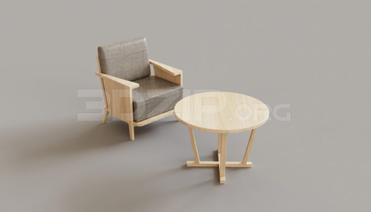 15440. Free 3ds Max Armchair Model Download (1)