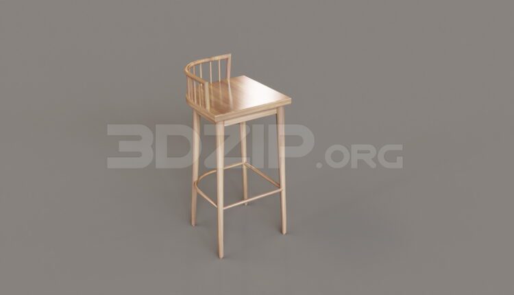15442. Free 3ds Max Bar Stool Model Download (1)