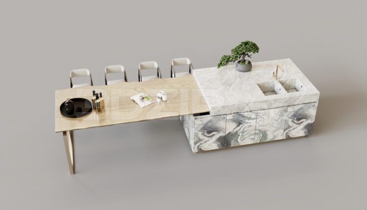 15450. Free 3ds Max Kitchen Island Model Download (2)