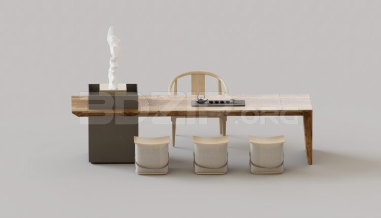 15461. Free 3ds Max Work Desk Model Download (1)