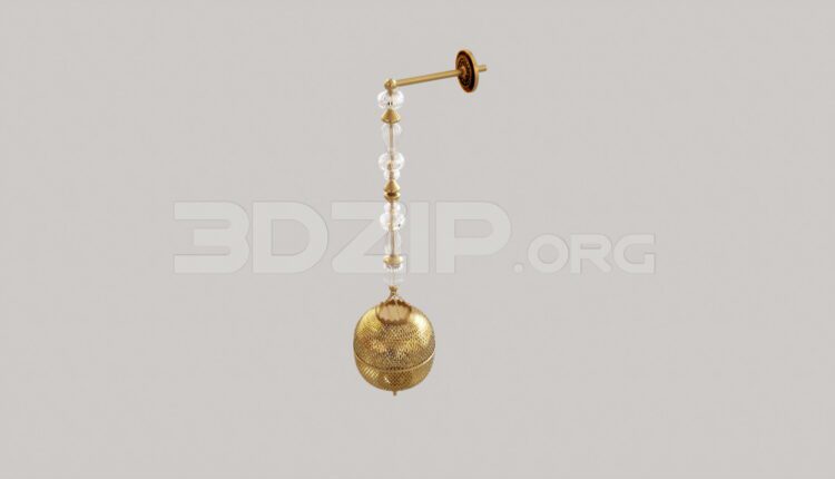 15467. Free 3ds Max Wall Lamp Model Download (1)