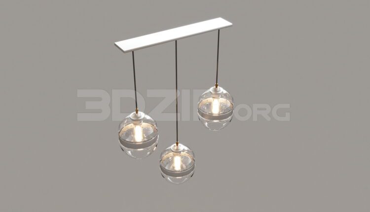 15473. Free 3ds Max Ceiling Light Model Download (1)