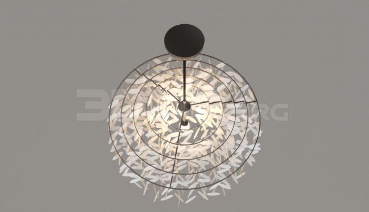 15483. Free 3ds Max Ceiling Light Model Download (2)