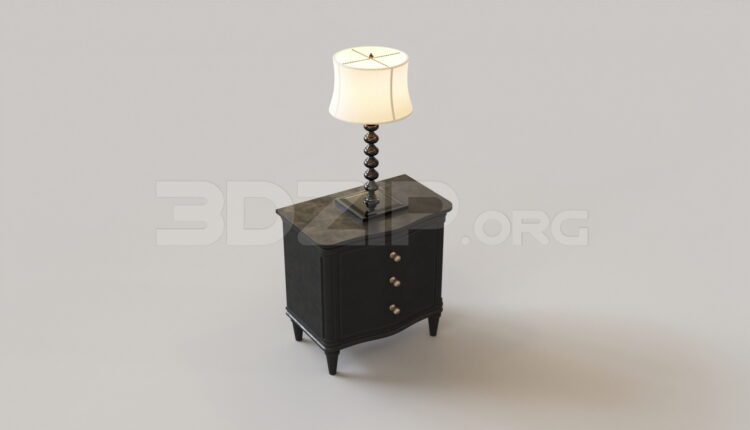 15492. Free 3ds Max Bedside Table Model Download (1)