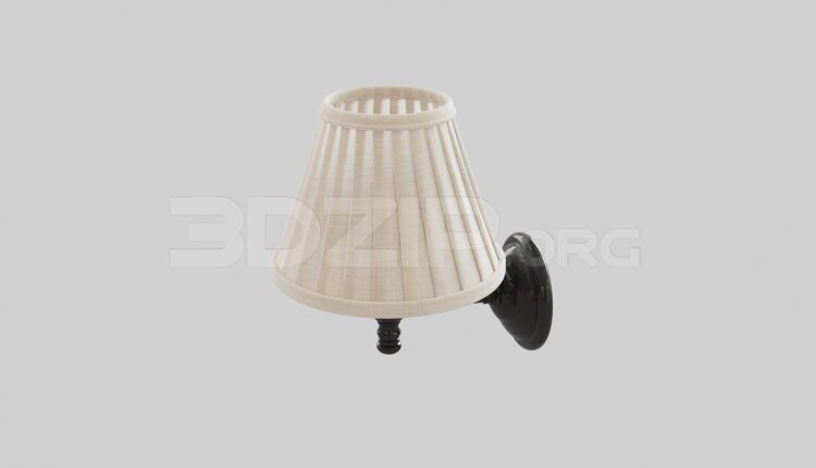 15497. Free 3ds Max Wall Lamp Model Download (1)