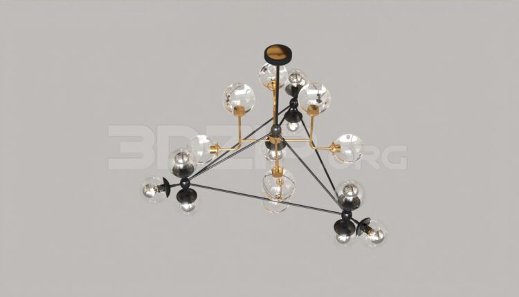 15516. Free 3ds Max Ceiling Light Model Download (1)