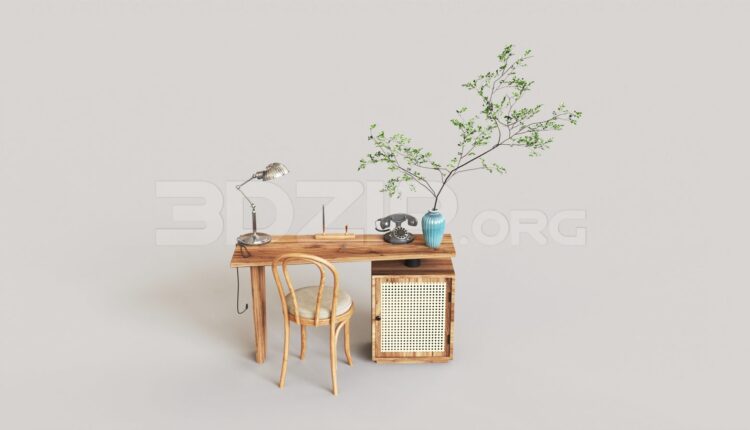15519. Free 3ds Max Work Desk Model Download (2)