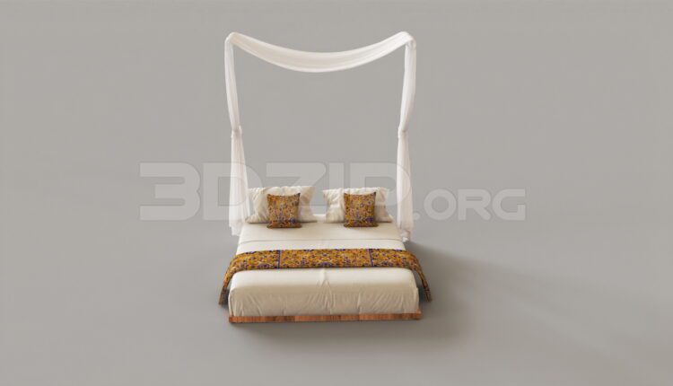 15521. Free 3ds Max Bed Model Download (2)