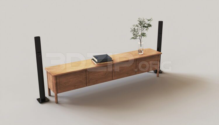 15530. Free 3ds Max Tv Cabinet Model Download (1)