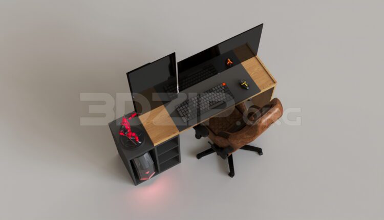 15531. Free 3ds Max Gaming Desk Model Download (2)