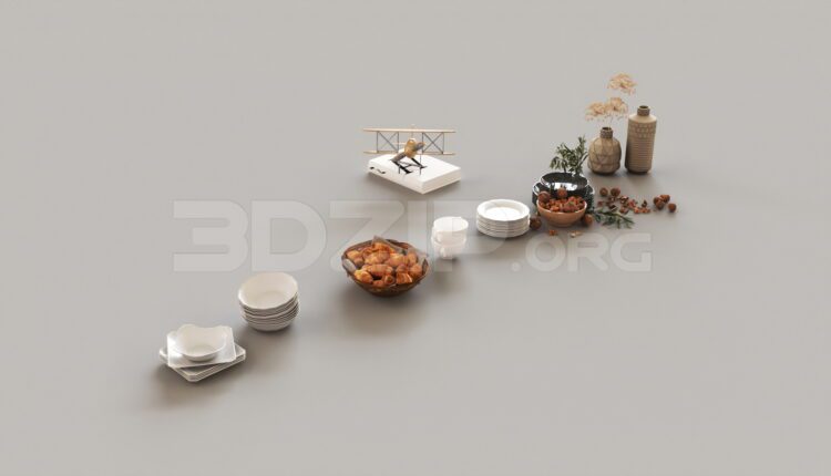 15534. Free 3ds Max Tableware Kitchen Model Download (1)