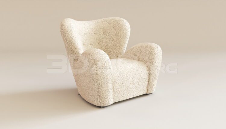 15572. Free 3ds Max Armchair Model Download (1)