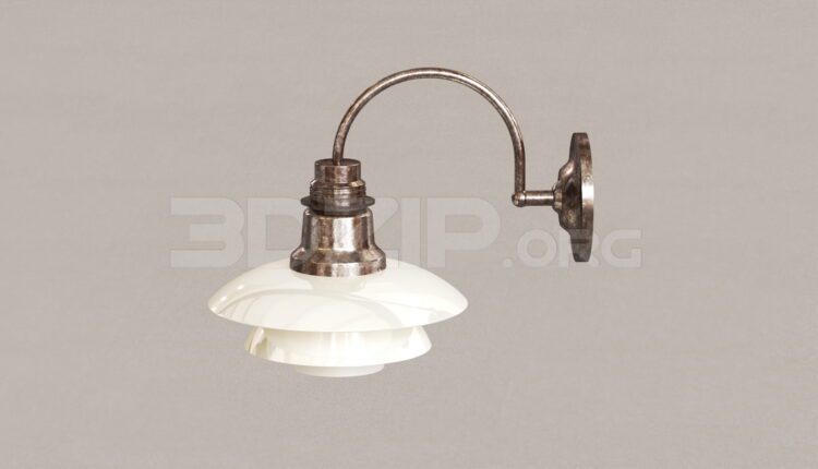 15584. Free 3ds Max Wall Lamp Model Download (1)