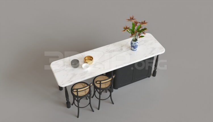 15587. Free 3ds Max Kitchen Island Model Download (2)