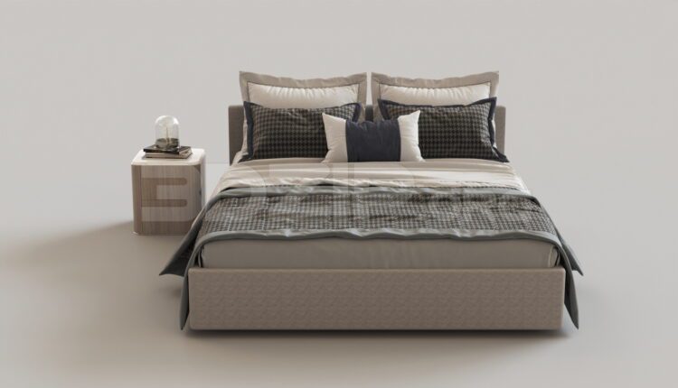 15606. Free 3ds Max Bed Model Download (1)