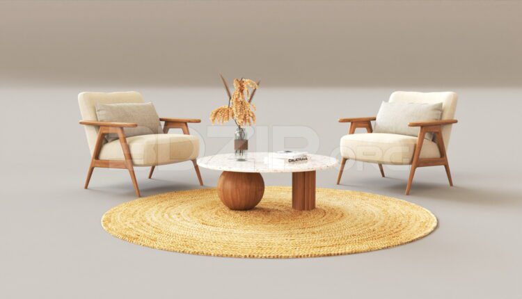 15612. Free 3ds Max Armchair Model Download (1)