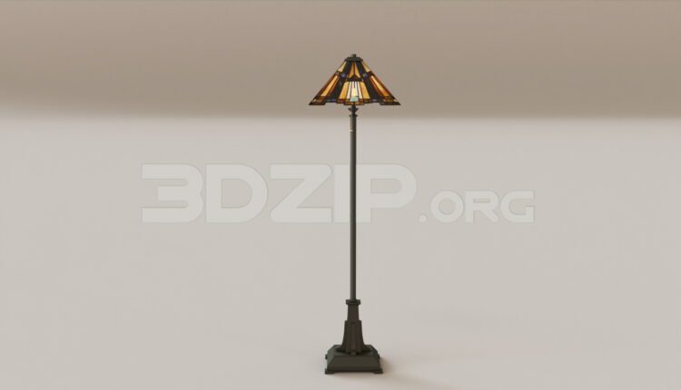 15614. Free 3ds Max Floor Lamp Model Download (1)