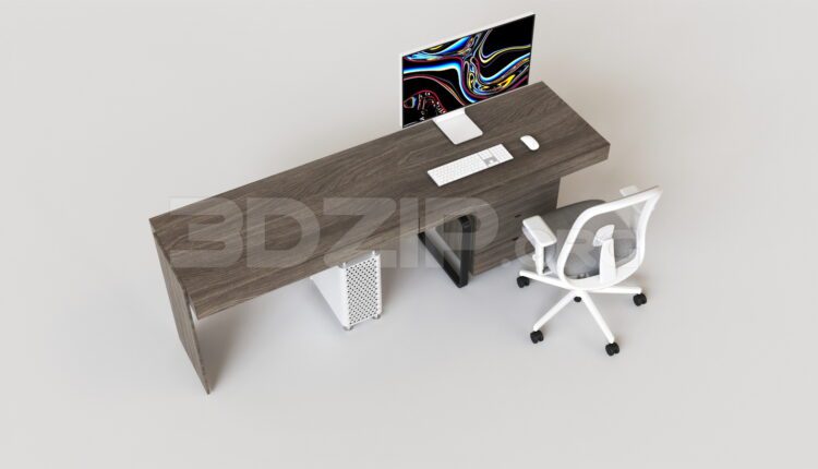 15617. Free 3ds Max Work Desk Model Download (2)