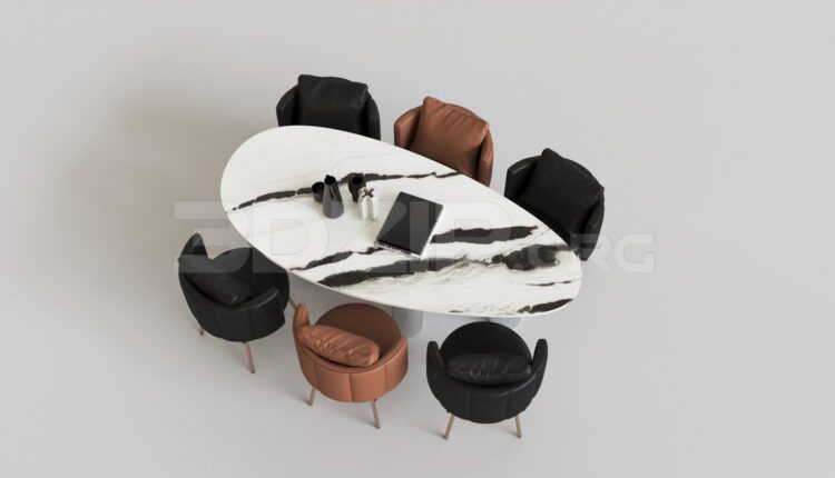15627. Free 3ds Max Dining Table And Chair Model Download (2)