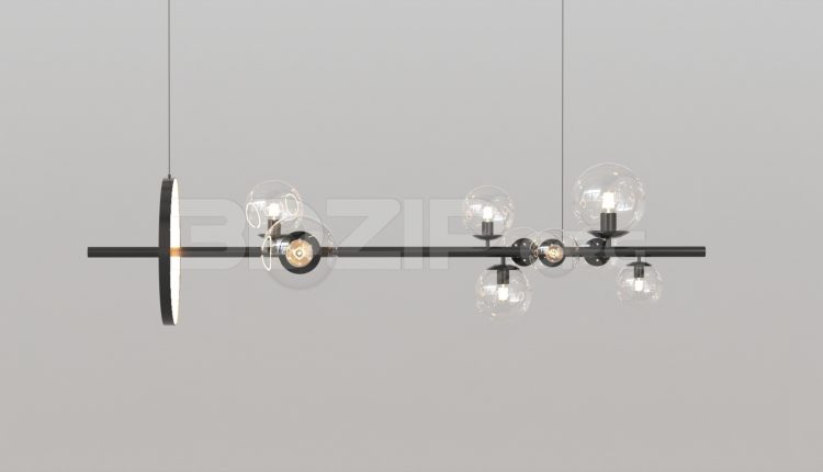 15633. Free 3ds Max Ceiling Light Model Download (1)