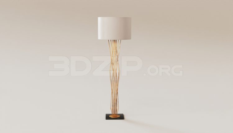 15663. Free 3ds Max Floor Lamp Model Download (1)