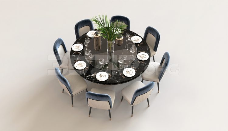 15670. Free 3ds Max Dining Table And Chair Model Download (2)