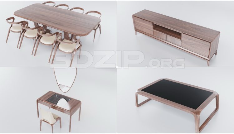 11990. Download Free Gỗ Óc Chó Funiture Models (5)